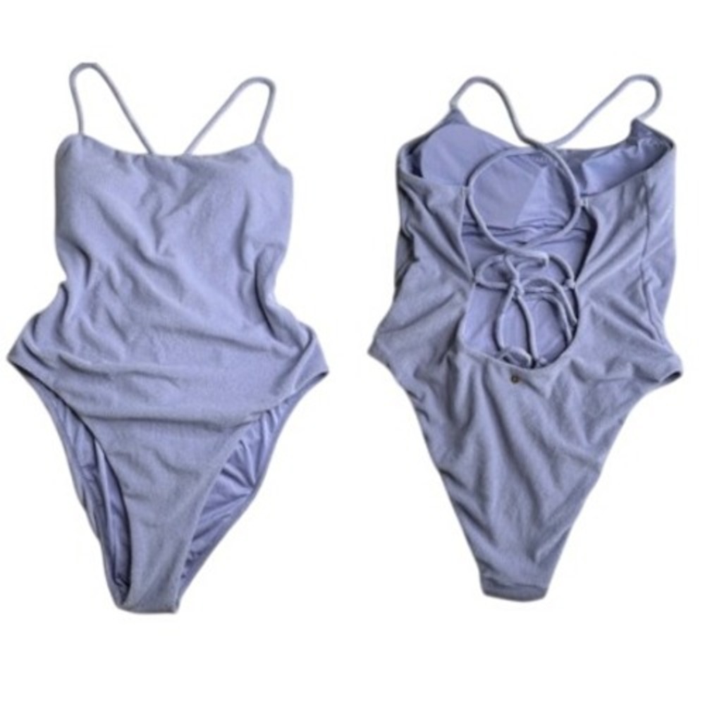 Victoria's Secret French Terry Cloth One Piece Padded‎ Swimsuit Purple Size XL